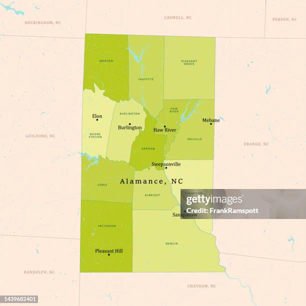 nc alamance county vector map green - burlington nc stock illustrations
