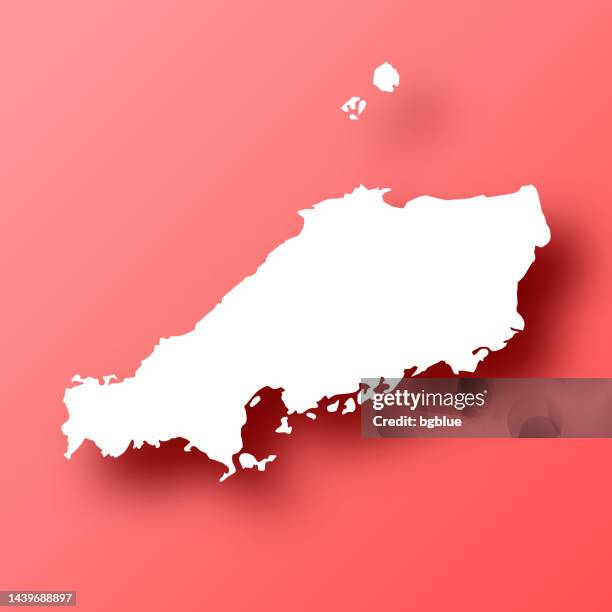 chugoku map on red background with shadow - hiroshima city stock illustrations