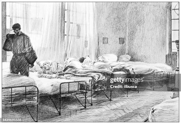 antique image: dorm - dorm room stock illustrations