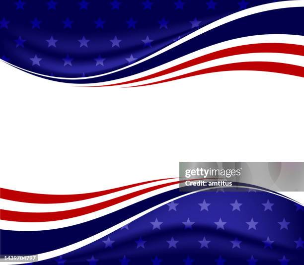 us flag template - red white and blue ribbon stock illustrations