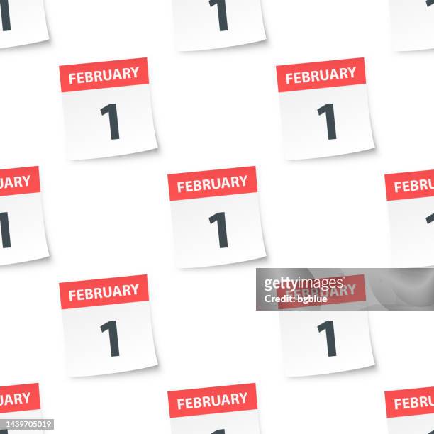 february 1 - daily calendar seamless pattern - february 1 stock illustrations