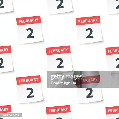 February Calander Pattern February 2 Daily Calendar Seamless Pattern High-Res Vector Graphic ...