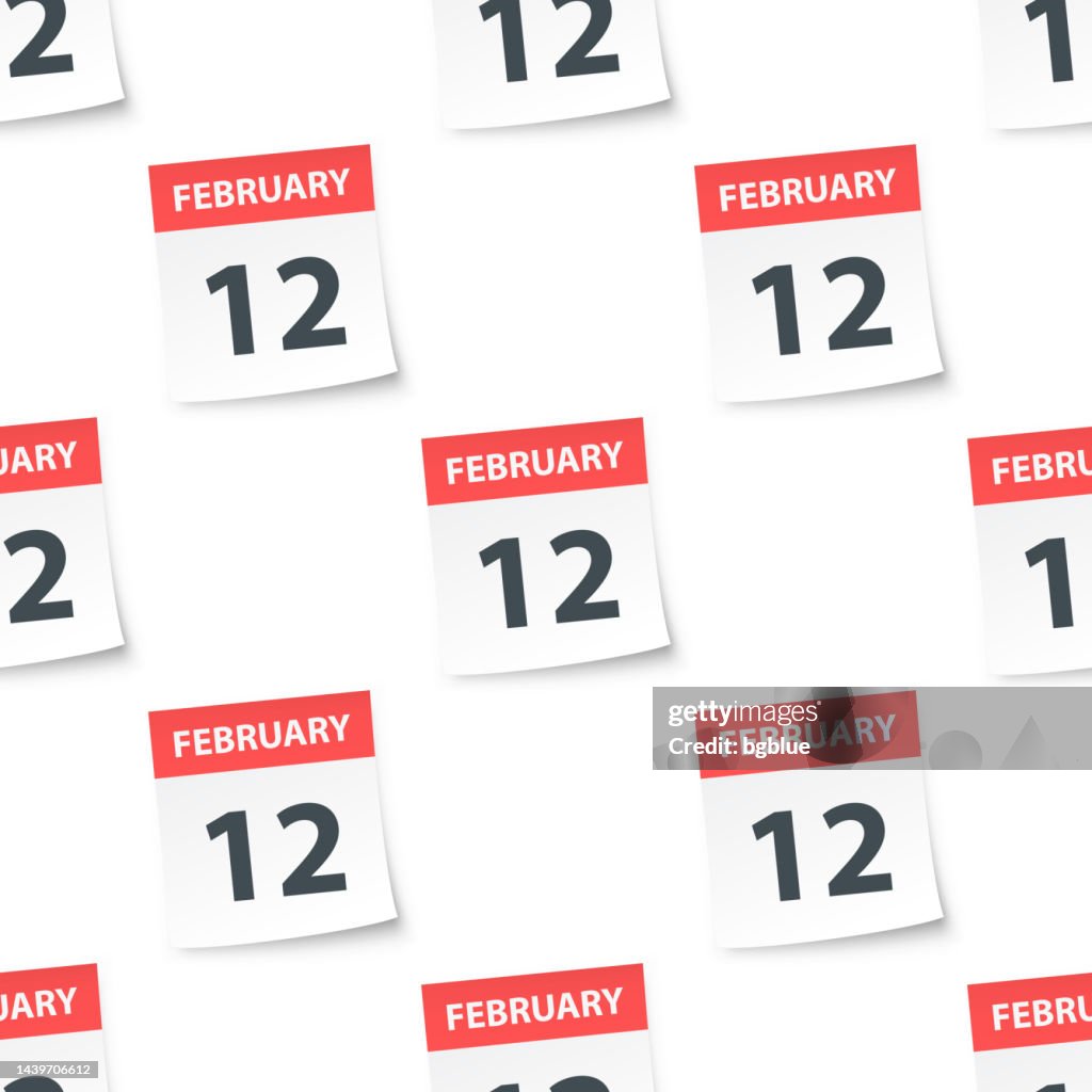 February 12 Daily Calendar Seamless Pattern High-Res Vector Graphic ...
