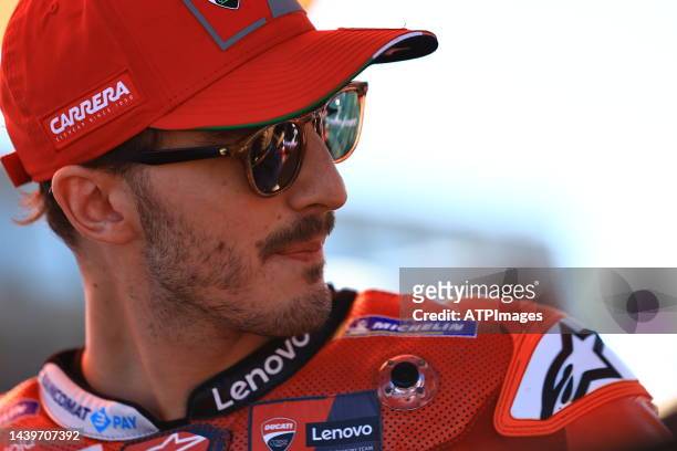 Francesco " Pecco" Bagnaia, from Italy on the DUCATI bike seen Champion during the MotoGP of Comunitat Valenciana 2022 at Circuit Ricardo Tormo of...