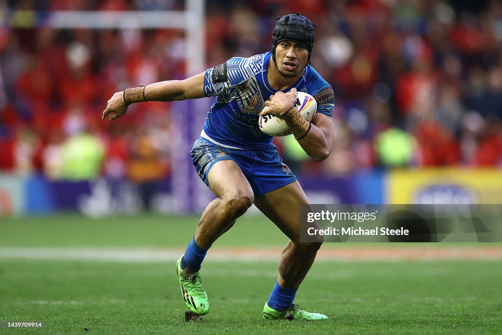 Stephen Rugby Stephen Crichton of Samoa during Rugby League World Cup Quarter Final ...