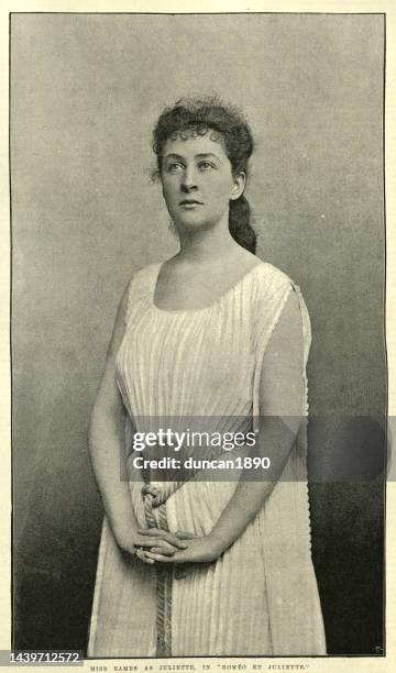 emma eames an american soprano, as juliet , victorian, 1890s, 19th century - eames stock illustrations