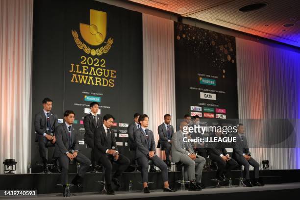 Of Shimizu S-Pulse is interviewed after the 2022 J.League Awards on November 07, 2022 in Tokyo, Japan.