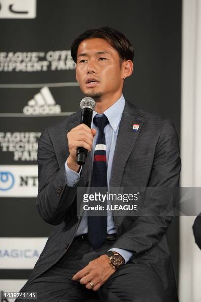 Ryuta KOIKE of Yokohama F･Marinos is interviewed after the 2022 J.League Awards on November 07, 2022 in Tokyo, Japan.