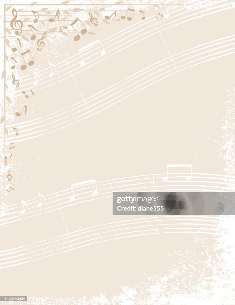 Muisc Note Template Music Sheet Template With Notes And Copy Space High-Res Vector Graphic ...