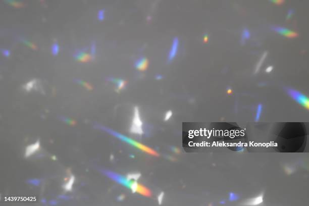 dreamy surreal rainbow crystal disco ball light refraction texture overlay effect - nightclub foto e immagini stock