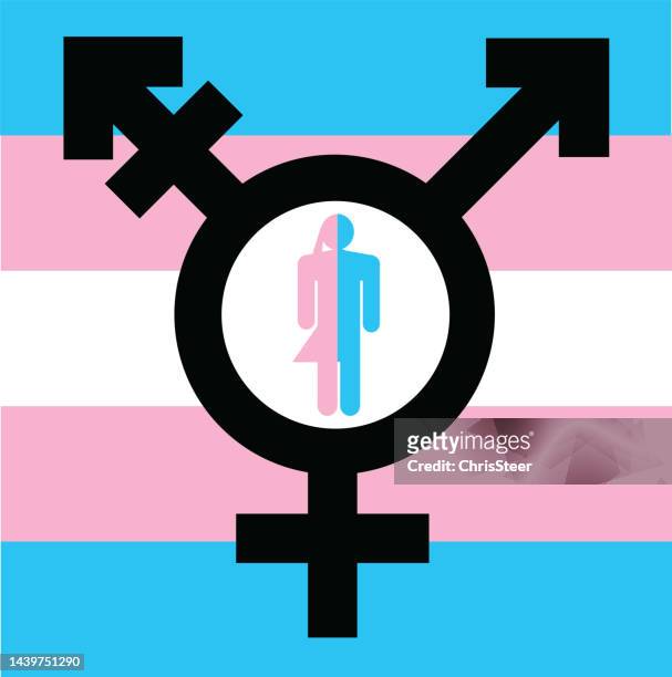 stockillustraties, clipart, cartoons en iconen met transgender symbol - young people europe