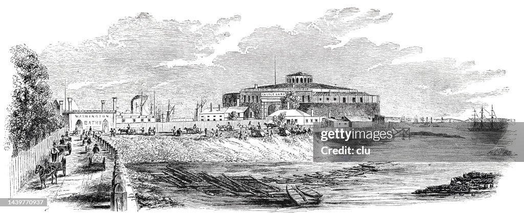 New York City, castle garden and the battery, 1853
