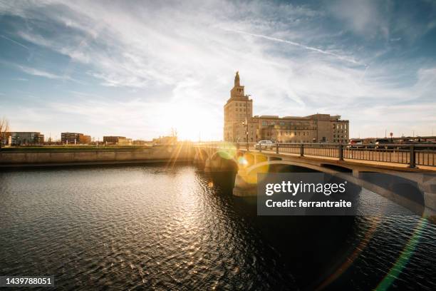 cedar rapids skyline iowa - cedar rapids stock pictures, royalty-free photos & images