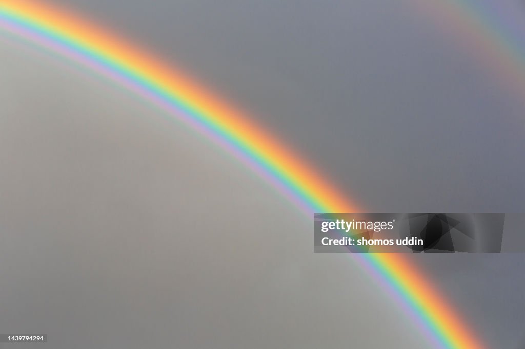 Dramatic sky with rainbow