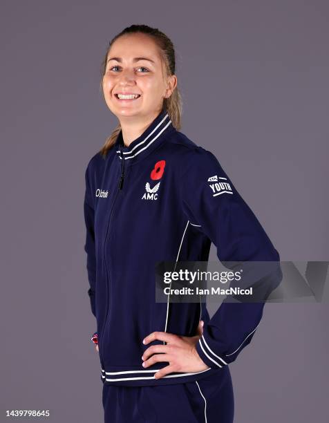 Olivia Nicholls of Great Britain is seen during a portrait session prior to the Billie Jean Cup at Emirates Arena on November 07, 2022 in Glasgow,...