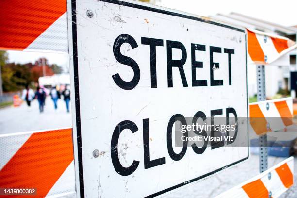 black college experience: homecoming - road closed sign stock pictures, royalty-free photos & images