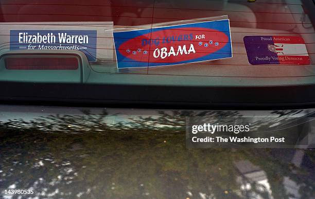 Vehicle obviously belonging to a democrat displays bumper stickers at the Cape &amp; Islands Democratic Council's Annual Jefferson Jackson Dinner in...
