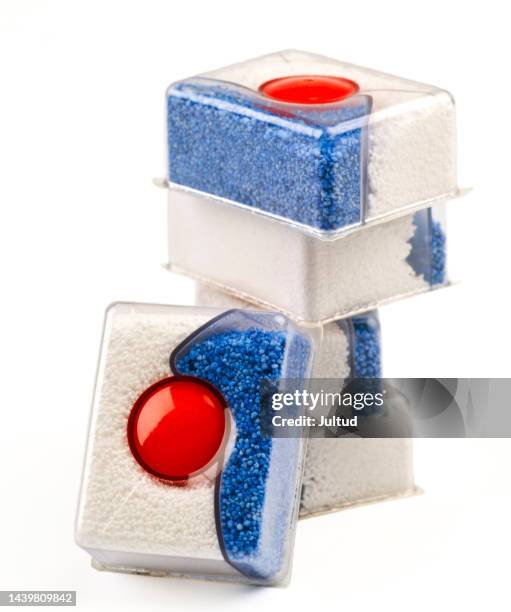 group of bars of soap for dishwashers - vaatwastablet stockfoto's en -beelden