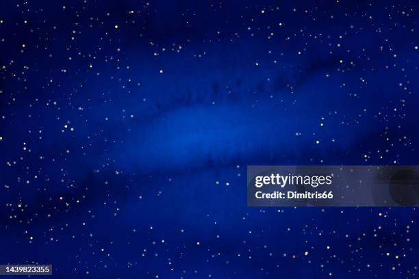 magischer nachthintergrund mit glitzernden bokeh-lichtern. - blue fireworks stock-grafiken, -clipart, -cartoons und -symbole