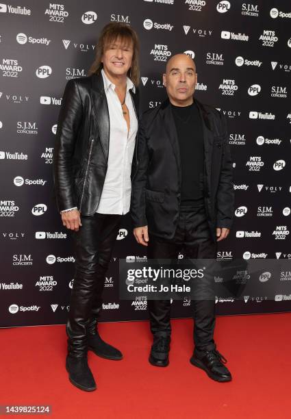 Richie Sambora and Merck Mercuriadis attends the Music Industry Trust Awards 2022 at The Grosvenor House Hotel on November 07, 2022 in London,...