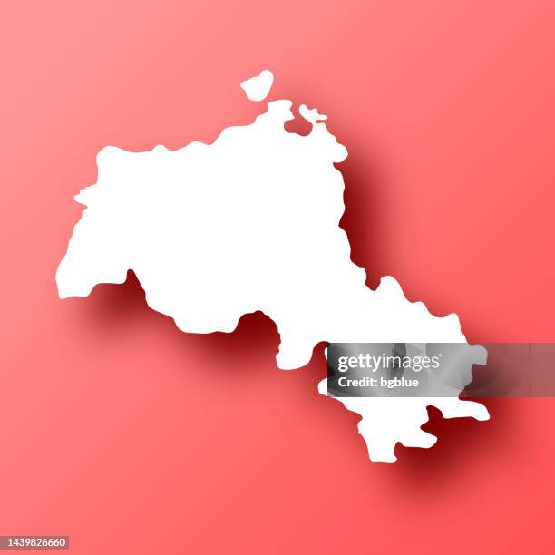 kurdistan map on red background with shadow - erbil stock illustrations