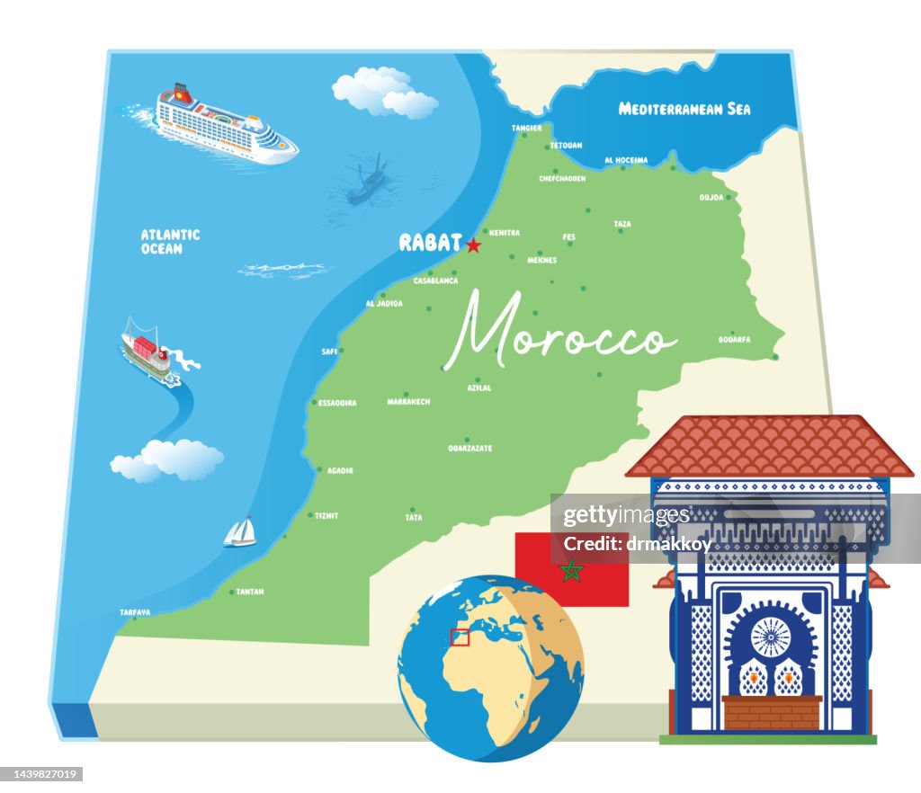 Morocco and Blue Fountain