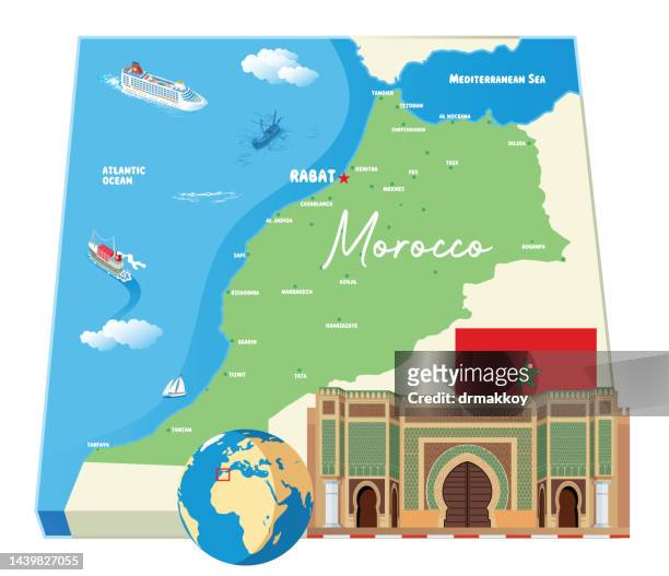 "bab mansour" tor, meknes, marokko - casablanca morocco stock-grafiken, -clipart, -cartoons und -symbole