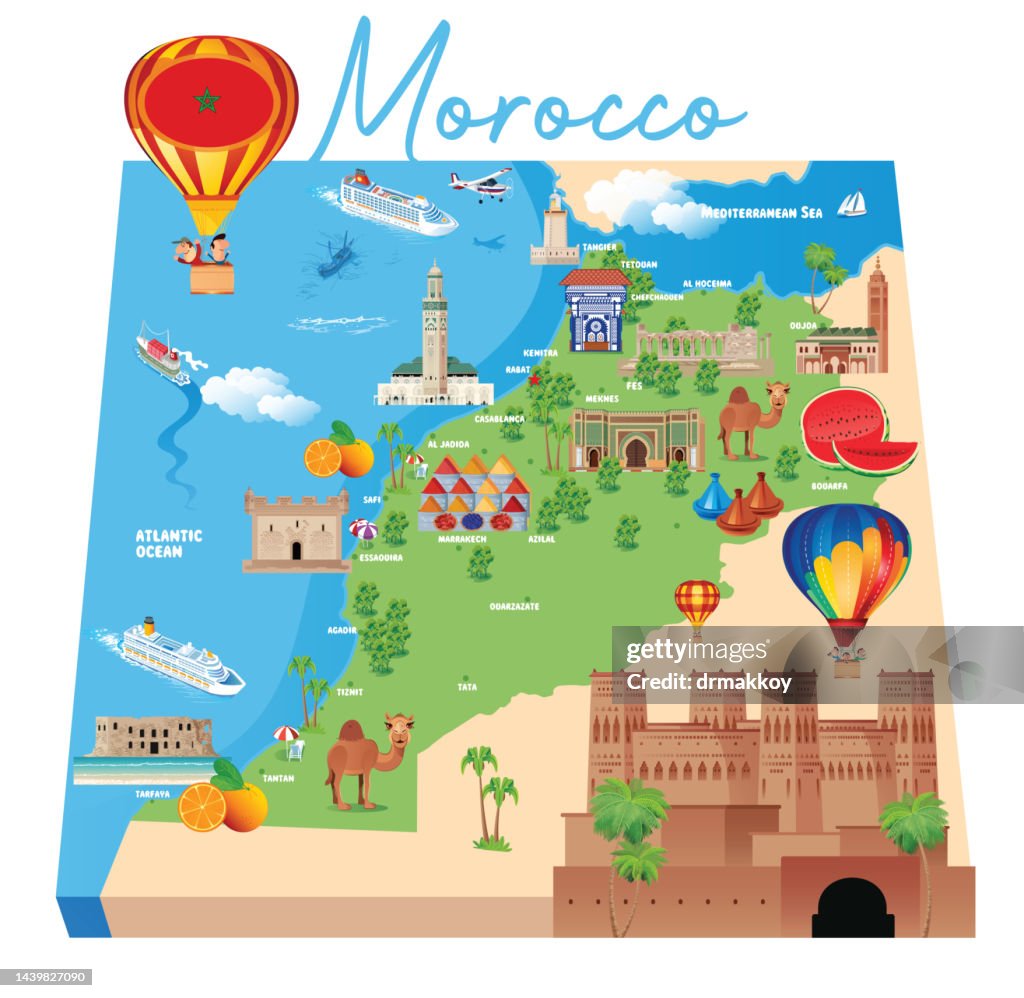 Cartoon Map of Morocco
