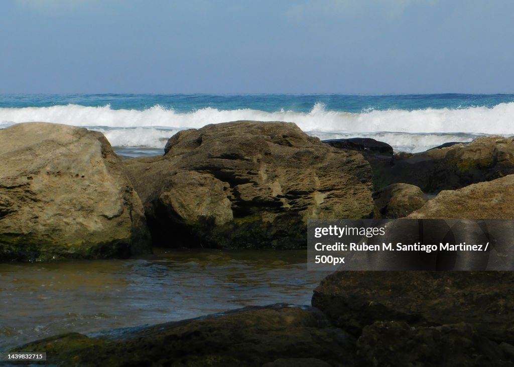 Puerto Rico Rocks Scenic View Of Rocks On Beach Against Sky Puerto Rico High-Res Stock ...