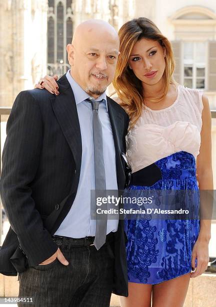 Enrico Ruggeri and Belen Rodriguez attend Radio Italia LIVE Concert Press Conference on May 7, 2012 in Milan, Italy.