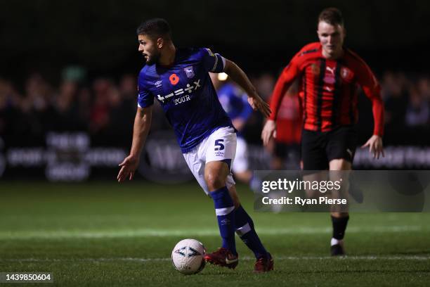 Sam Morsy of Ipswich Town runs with the ball during the FA Cup First Round match between Bracknell Town and Ipswich Town at Bottom Meadow on November...