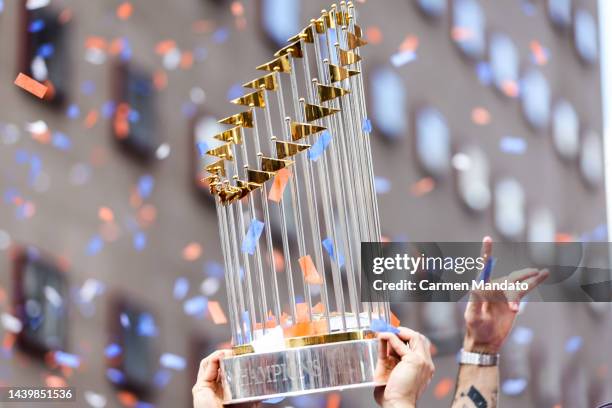 Chicago cubs world series trophy hi-res stock photography and