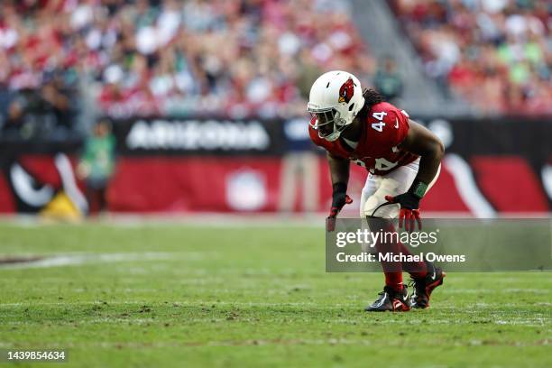 Markus Golden of the Arizona Cardinals lines up during an NFL Football game between the Arizona Cardinals and the Seattle Seahawks at State Farm...