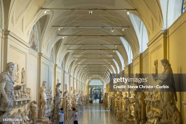 Museo Chiaramonti in Rome's Vatican Museum on August 12, 2022 in Rome, Italy.