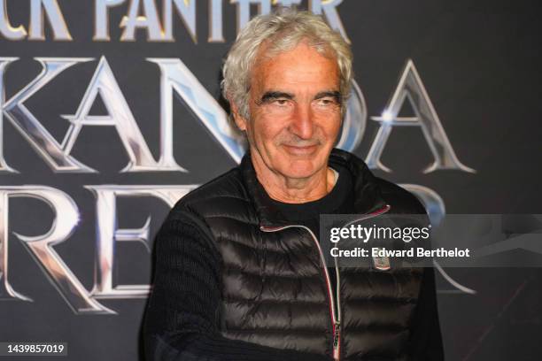 Raymond Domenech attends the "Black Panther: Wakanda Forever" Paris Screening photocall at Le Grand Rex, on November 7, 2022 in Paris, France.