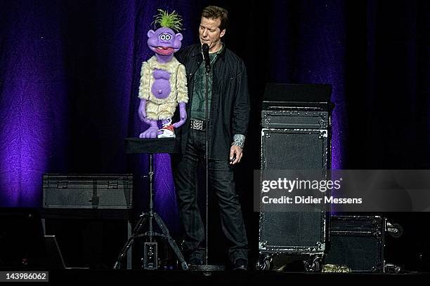 Jeff Dunham performs with his dummies during the Controlled Chaos Tour on May 3, 2012 in Hasselt, Belgium.