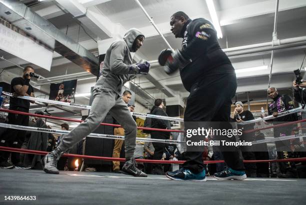 January 17: Lamont Peterson working out at Gleason's Gym on January 17th, 2018 in Brooklyn.