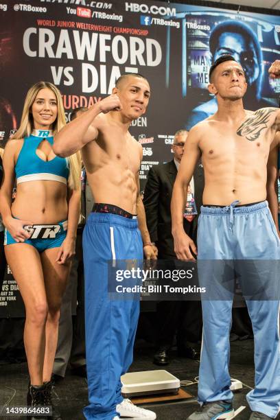 May 19: Teofimo Lopez and Ronald Rivas weighin on May 19th, 2017 in New York City.