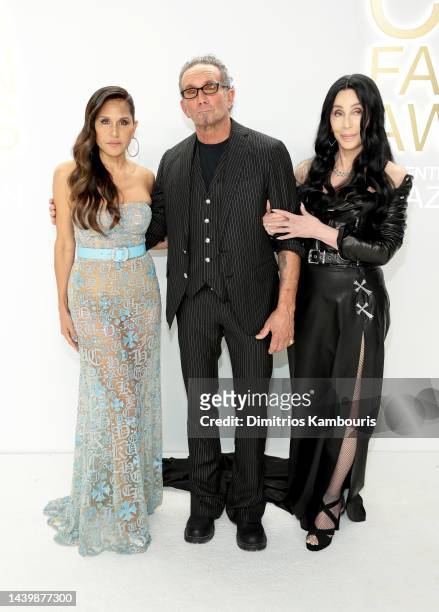 Laurie Lynn Stark, Richard Stark and Cher attend the CFDA Fashion Awards at Casa Cipriani on November 07, 2022 in New York City.