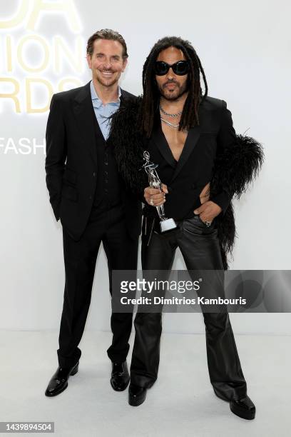 Bradley Cooper and Lenny Kravitz attend the CFDA Fashion Awards at Casa Cipriani on November 07, 2022 in New York City.