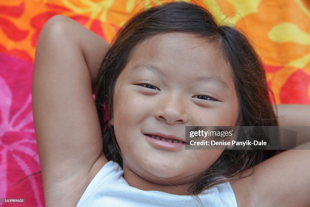 Portrait of young girl smiling