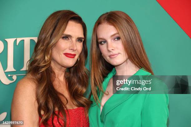 Brooke Shields and Rowan Francis Henchy attend Apple Original Film's "Spirited" New York Premiereat Alice Tully Hall, Lincoln Center on November 07,...