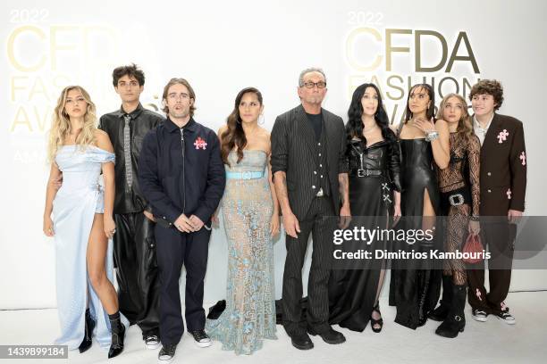 Laurie Lynn Stark, Richard Stark, Cher, and Jesse Jo Stark attend the CFDA Fashion Awards at Casa Cipriani on November 07, 2022 in New York City.