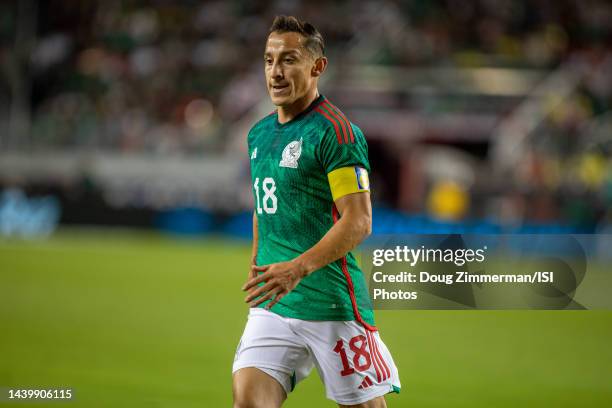 Andres Guardado of Mexico during a game between Colombia and Mexico at Levi's Stadium on September 27, 2022 in Santa Clara, California.