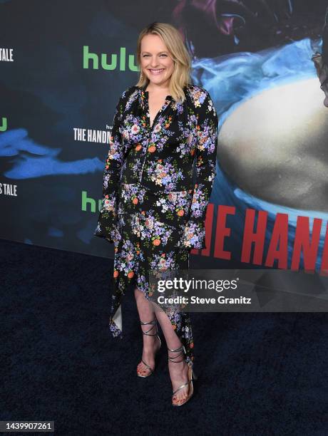 Elisabeth Moss arrives at the Season 5 Finale Event Of Hulu's "The Handmaid's Tale" at Academy Museum of Motion Pictures on November 07, 2022 in Los...