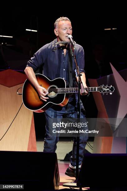 Bruce Springsteen performs during the 16th Annual Stand Up For Heroes Benefit presented by Bob Woodruff Foundation and NY Comedy Festival at David...