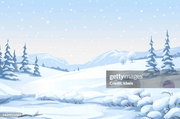 verschneite landschaft - österreich winter stock-grafiken, -clipart, -cartoons und -symbole