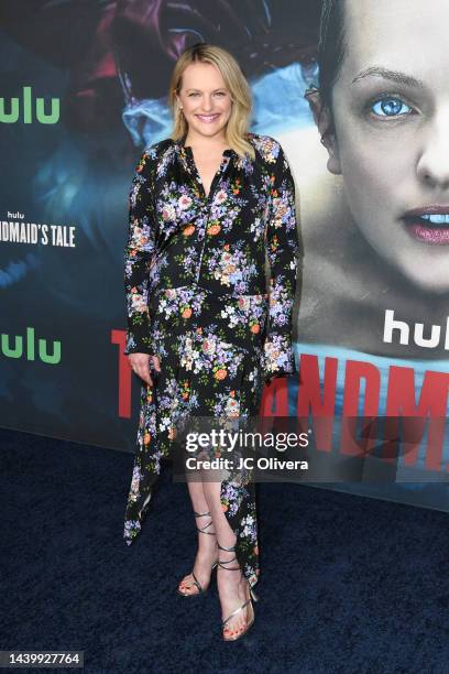 Elisabeth Moss attends the Season 5 Finale Event Of Hulu's "The Handmaid's Tale" at Academy Museum of Motion Pictures on November 07, 2022 in Los...