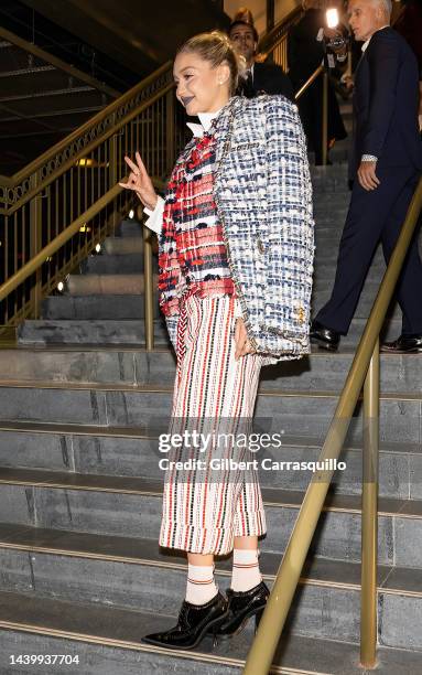 Model Gigi Hadid is seen arriving to the 2022 CFDA Fashion Awards at Casa Cipriani on November 07, 2022 in New York City.
