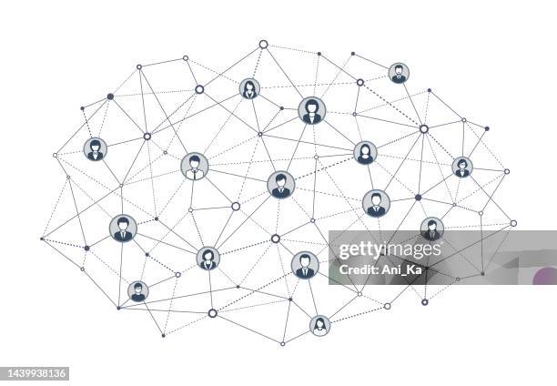 abstraktes computernetzwerk - soziales netzwerk stock-grafiken, -clipart, -cartoons und -symbole
